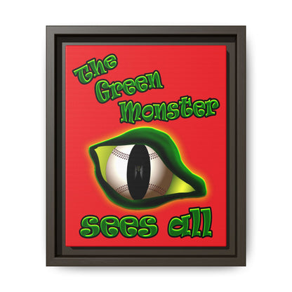 green monster - framed canvas art (red)