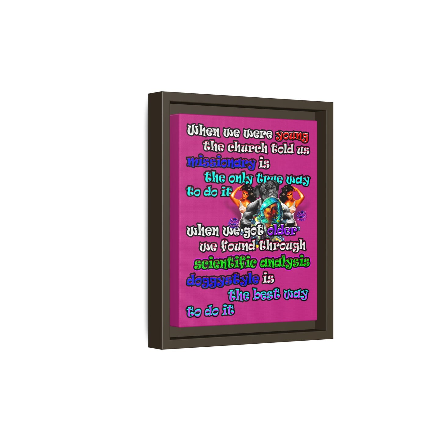 doggystyle - framed canvas art (pink)