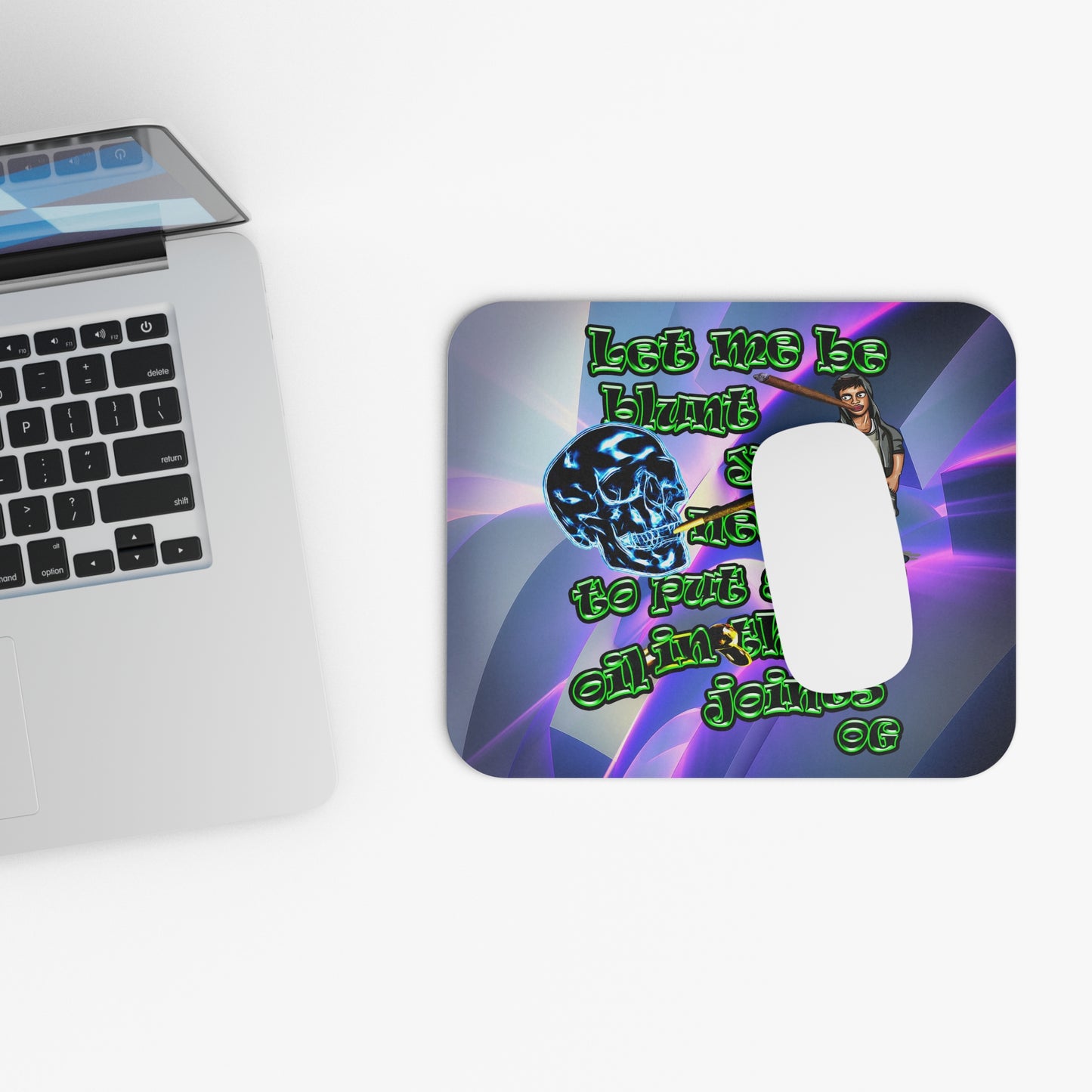 og - Mouse Pad (Rectangle) (grey-pink wave)