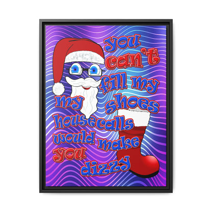 santa's shoes - framed canvas art (purple wave)