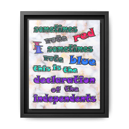 declaration of the independents - framed canvas art (white marble)