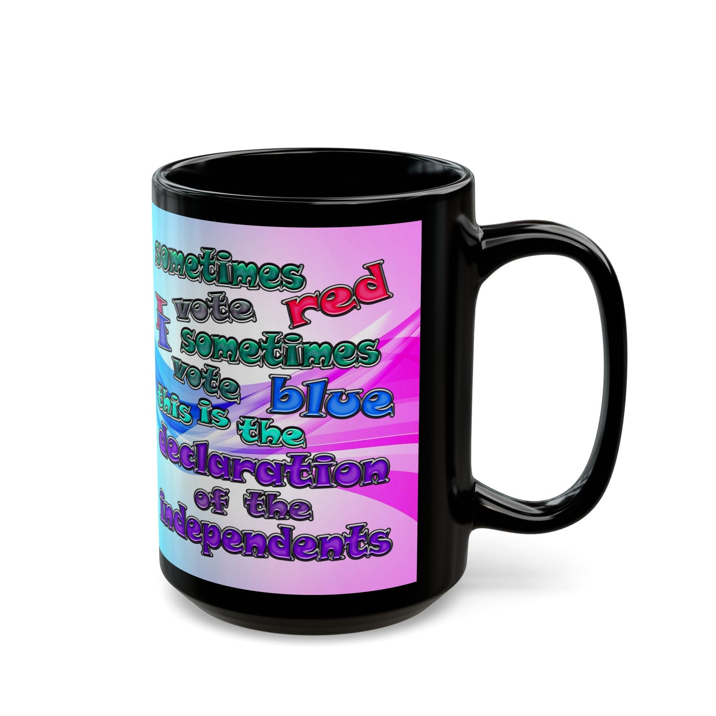 declaration of the independents - Black Mug (light blue-pink wave)