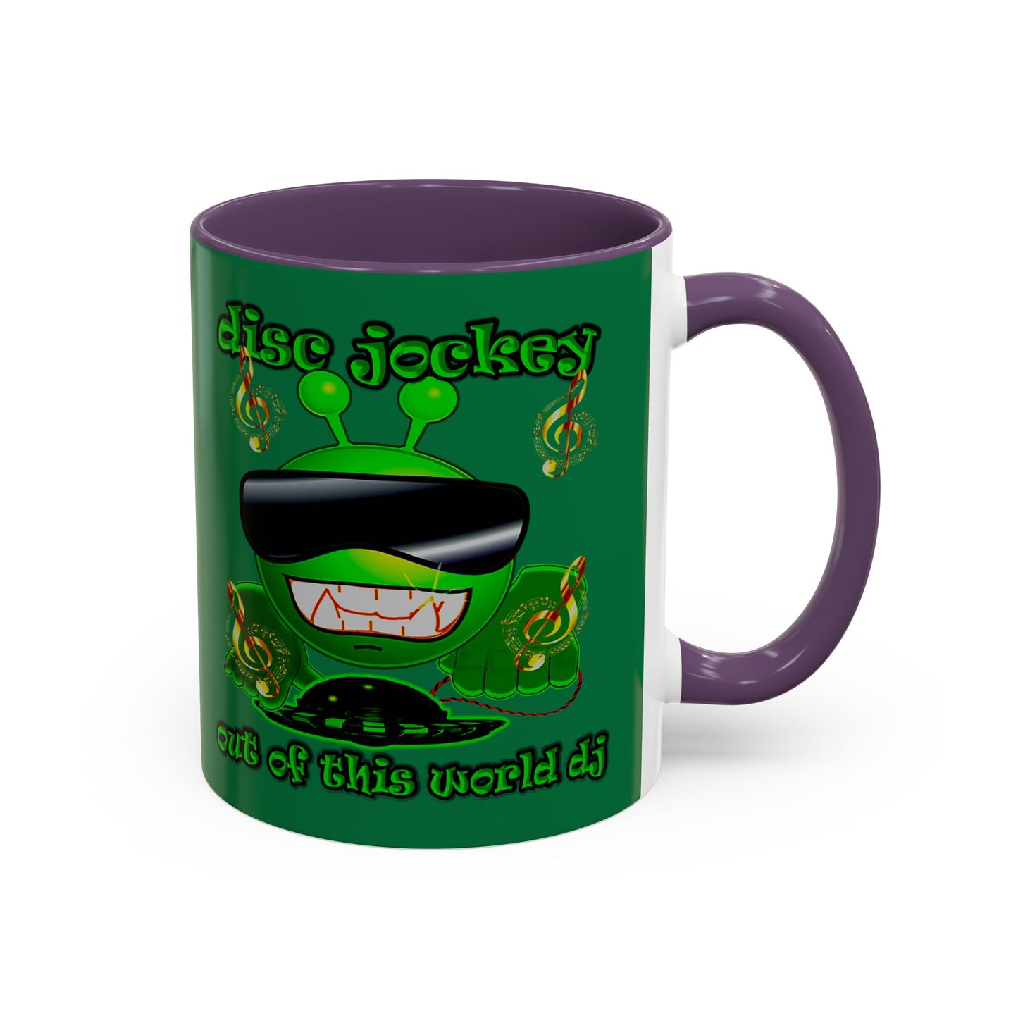 disc jockey - Accent Mug (dark green)