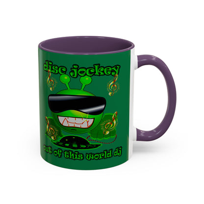 disc jockey - Accent Mug (dark green)