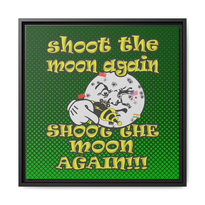 shoot the moon again - framed canvas art (logo green)
