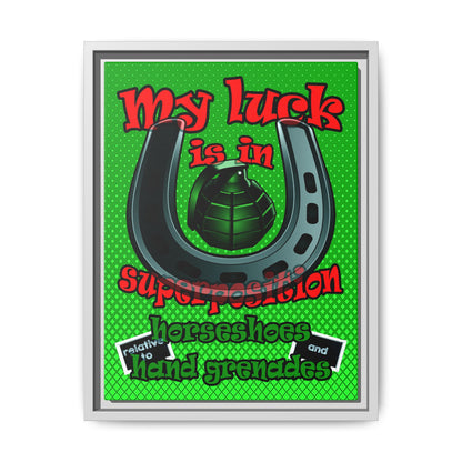 my luck - framed canvas art (logo green)