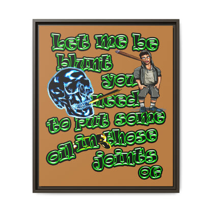 og - framed canvas art (light brown)