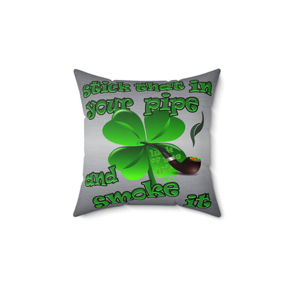 celtics logo - Faux Suede Square Pillow - (brushed nickel)