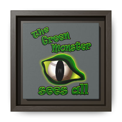 green monster - framed canvas art (dark grey)