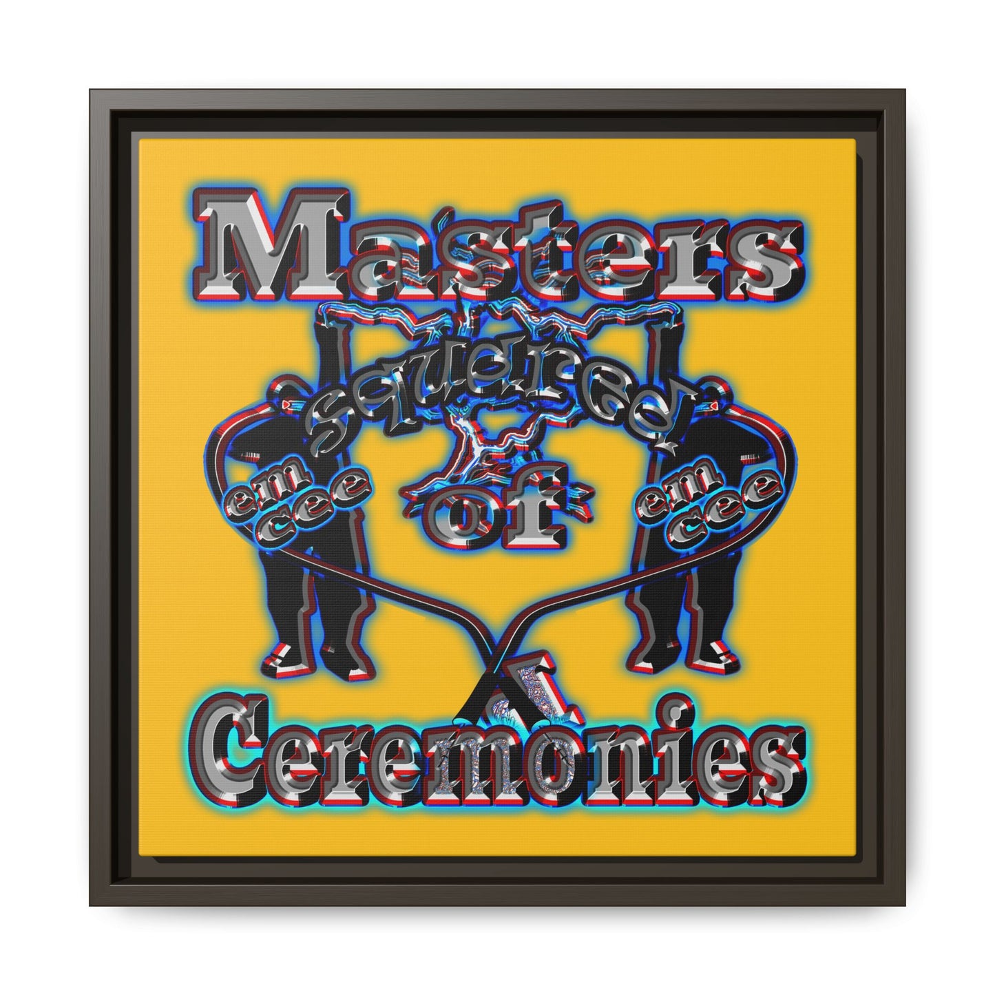 em cee squared - framed canvas art (yellow)