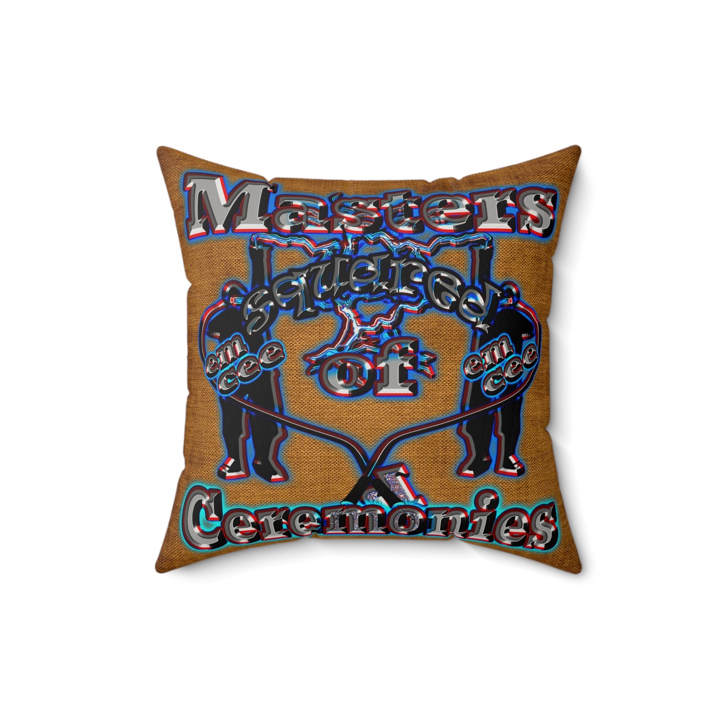 em cee squared - Faux Suede Square Pillow - (dichromatic brown papyrus)