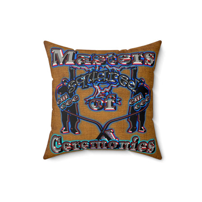 em cee squared - Faux Suede Square Pillow - (dichromatic brown papyrus)