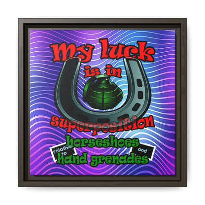 my luck - framed canvas art (purple wave)