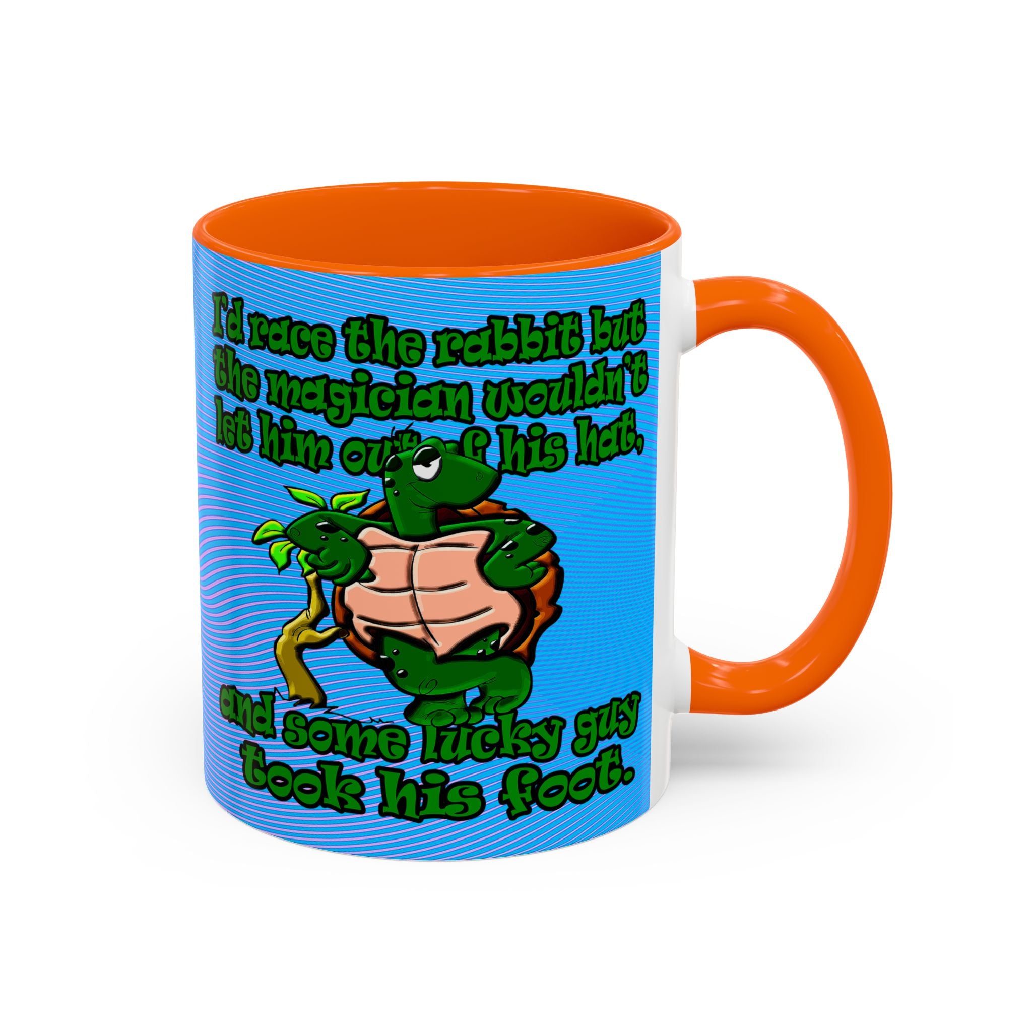turtle race - Accent Mug (light blue-purple wave)