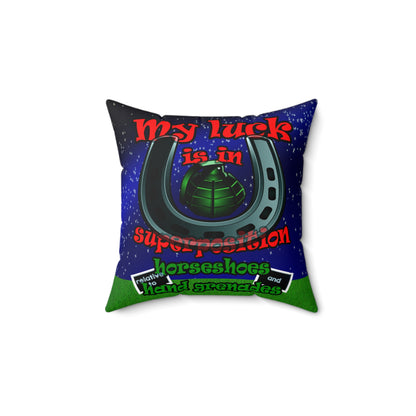 my luck - Spun Polyester Square Pillow - ('snoops' background)