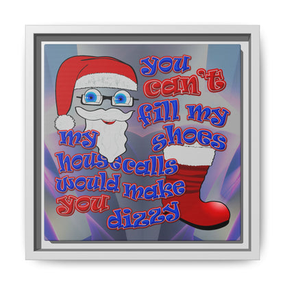 santa's shoes - framed canvas art (grey-pink wave)