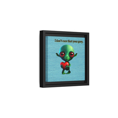 I don't care that your grey - framed canvas art (faded blue)