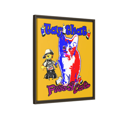 tag that - framed canvas art (yellow)