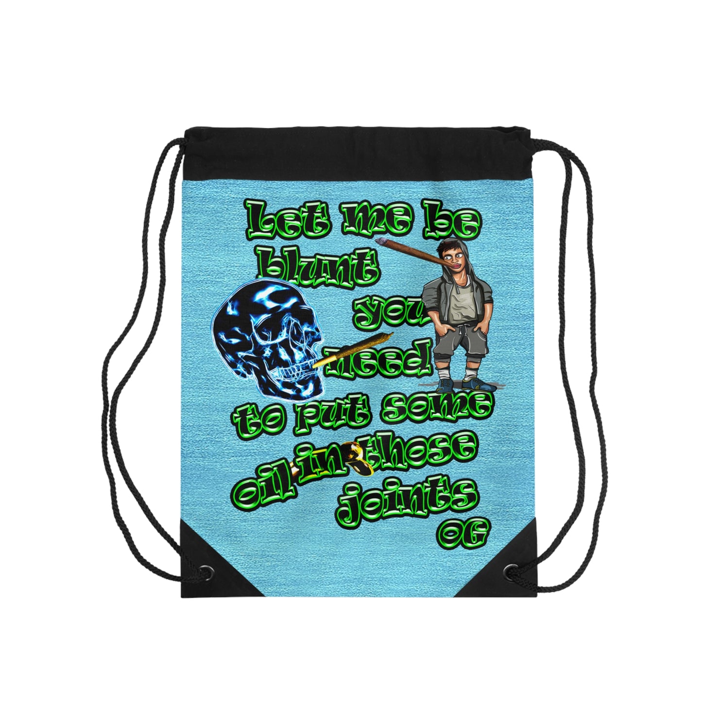 og - Drawstring Bag (faded blue)