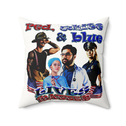 rw&b lives matter - Faux Suede Square Pillow - (white)