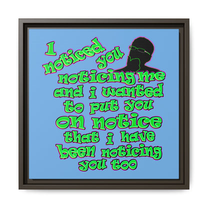 noticed you noticing - framed canvas art (light blue)