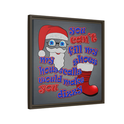 santa's shoes - framed canvas art (grey-light grey)