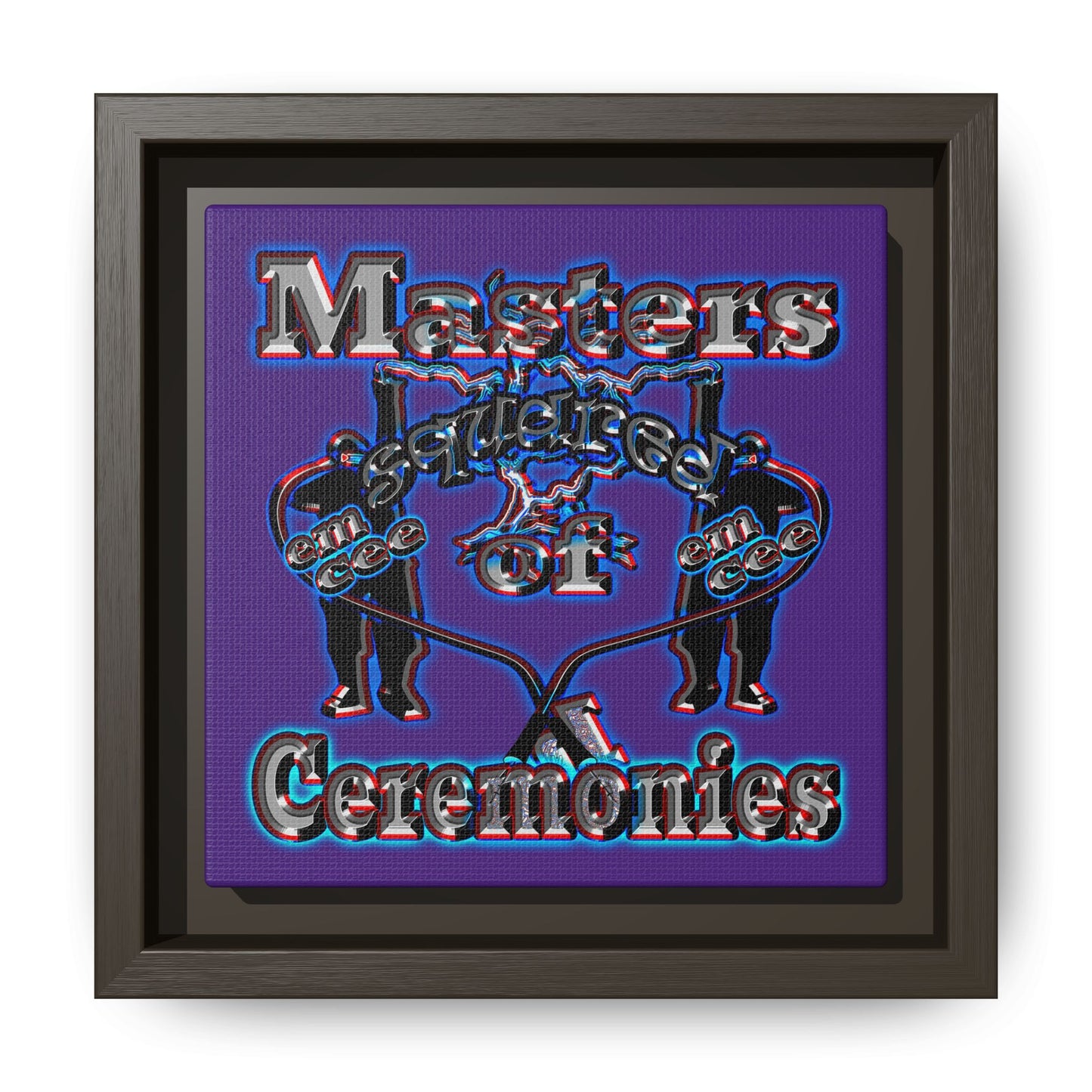 em cee squared - framed canvas art (purple)