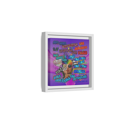 drop the beat - framed canvas art (purple-pink wave)