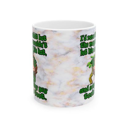 turtle race - White Mug (white marble)