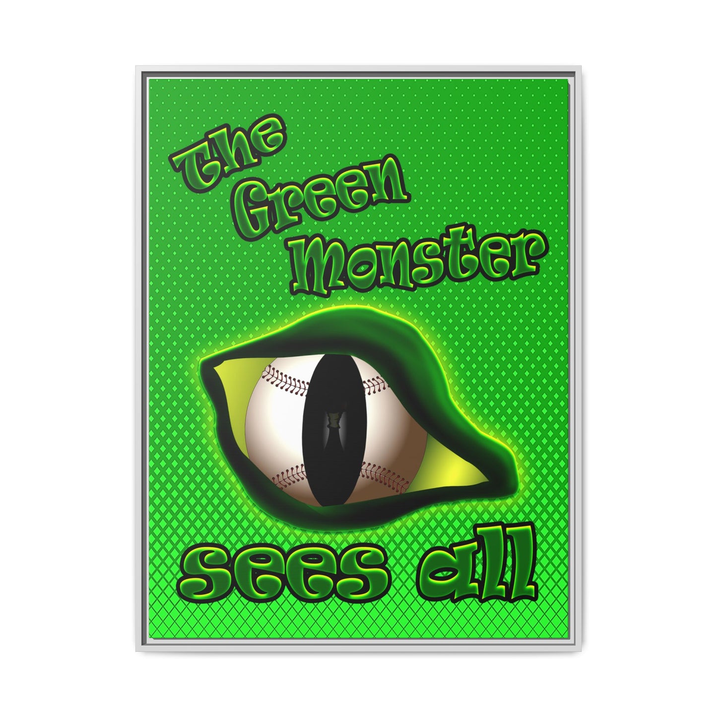 green monster - framed canvas art (logo green)