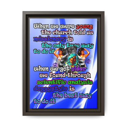 doggystyle - framed canvas art (blue-white wave)