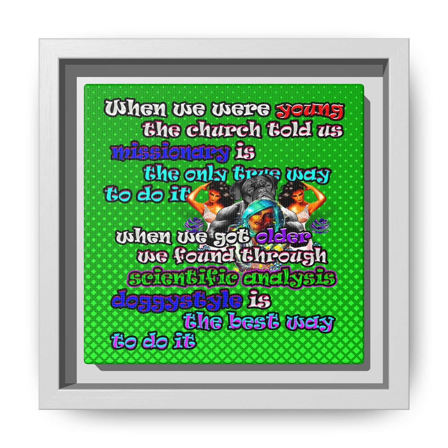 doggystyle - framed canvas art (logo green)