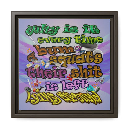 the bum's shit - framed canvas art (light blue-pink wave)