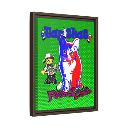 tag that - framed canvas art (logo green)