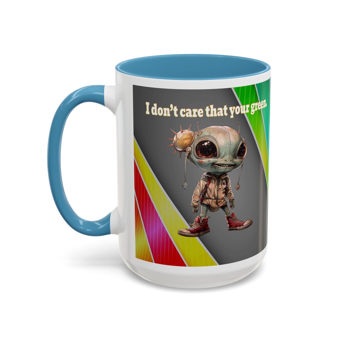 I don't care that your grey - Accent Mug (rainbow split)