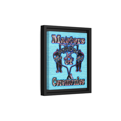 em cee squared - framed canvas art (faded blue)
