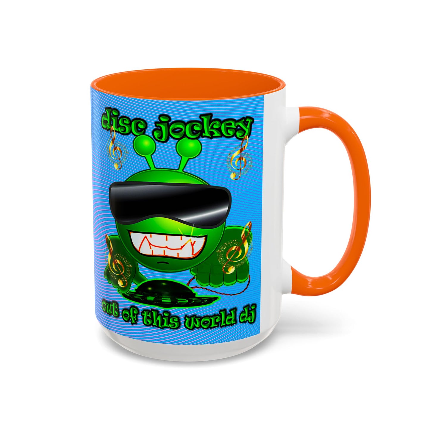 disc jockey - Accent Mug (light blue-purple wave)