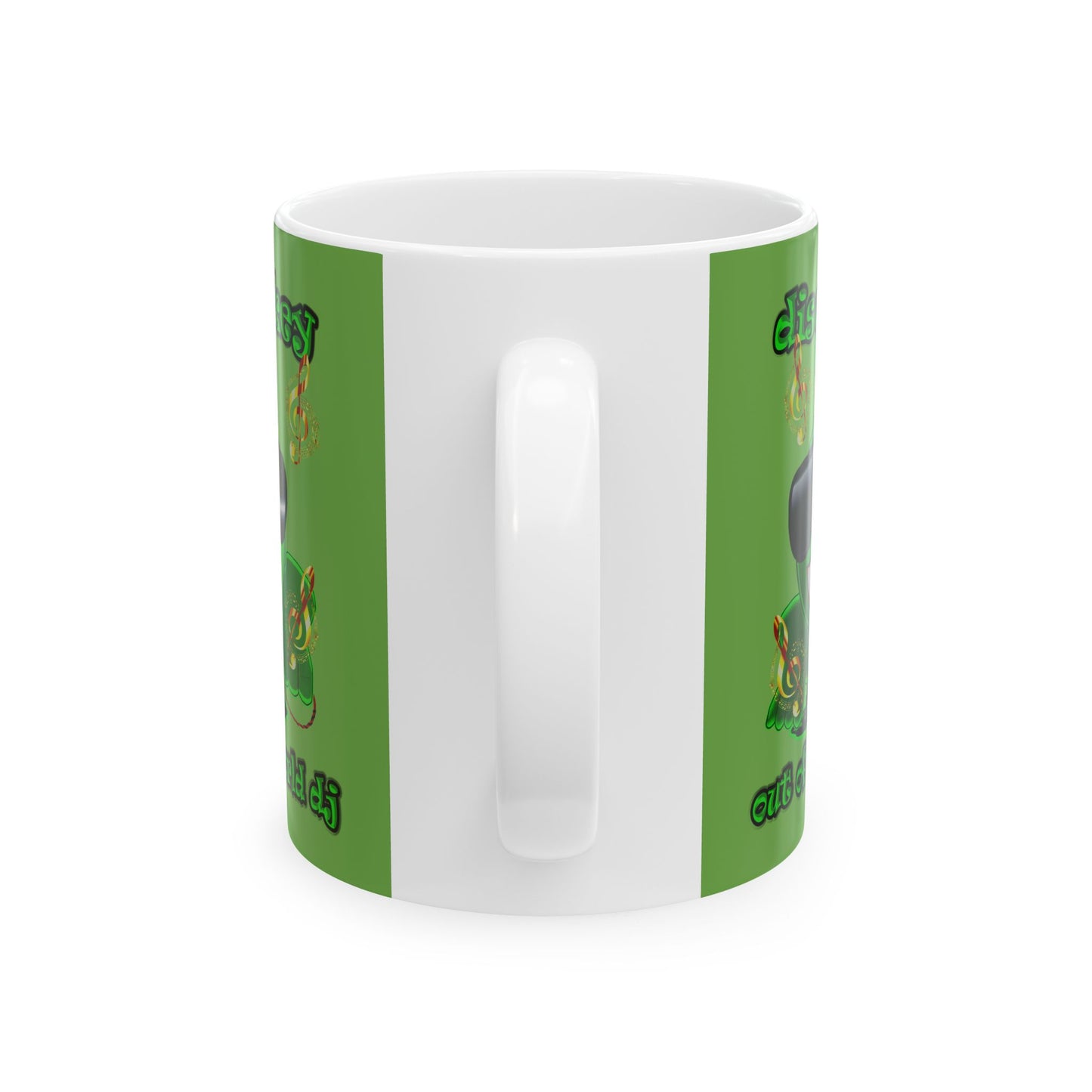 disc jockey - White Mug (green)