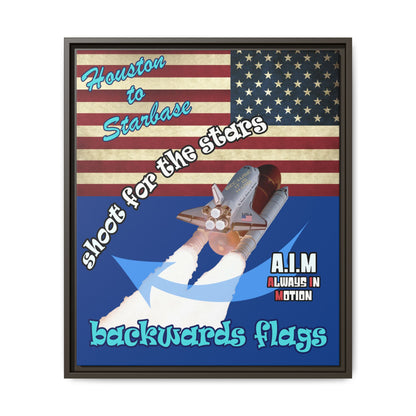 shoot for the stars - framed canvas art (dark blue)