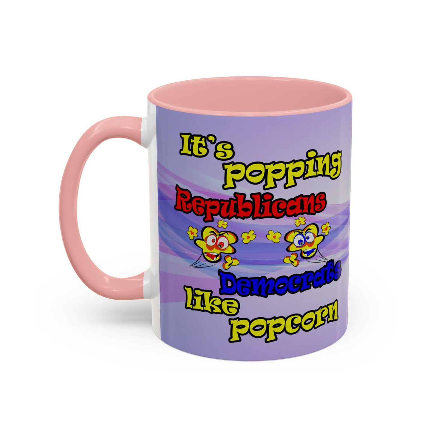 popping like popcorn - Accent Mug (light blue-pink wave)