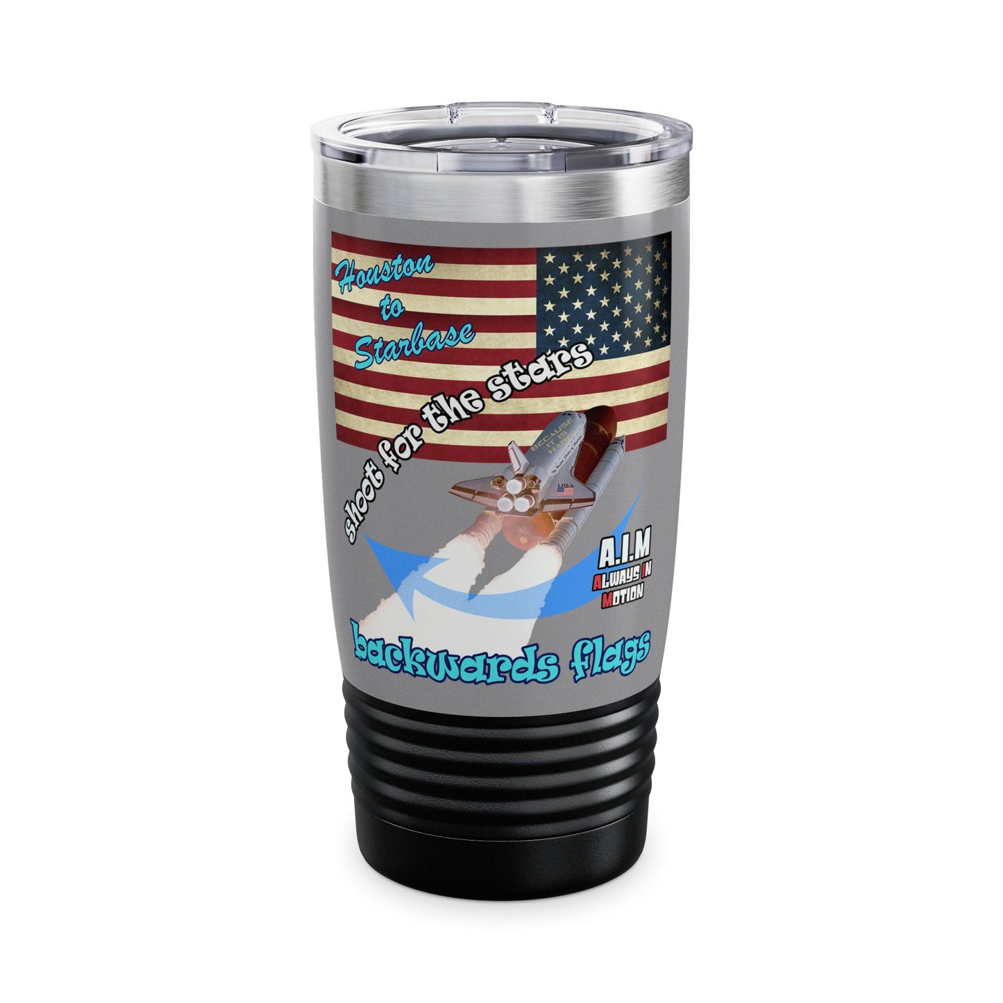 shoot for the stars - Ringneck Tumbler, 20oz (grey)