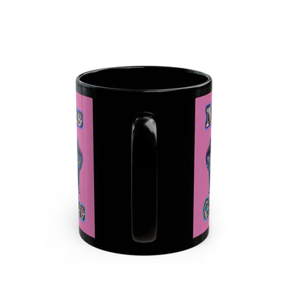 em cee squared - Black Mug (light pink)