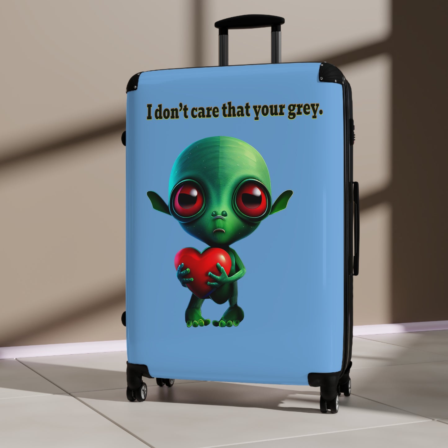 I don't care that your grey - Suitcase (light blue)