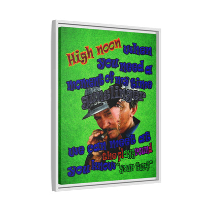 high noon - framed canvas art (green turf)