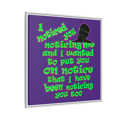 noticed you noticing - framed canvas art (purple)
