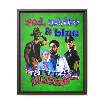 rw&b lives matter - framed canvas art (green turf)