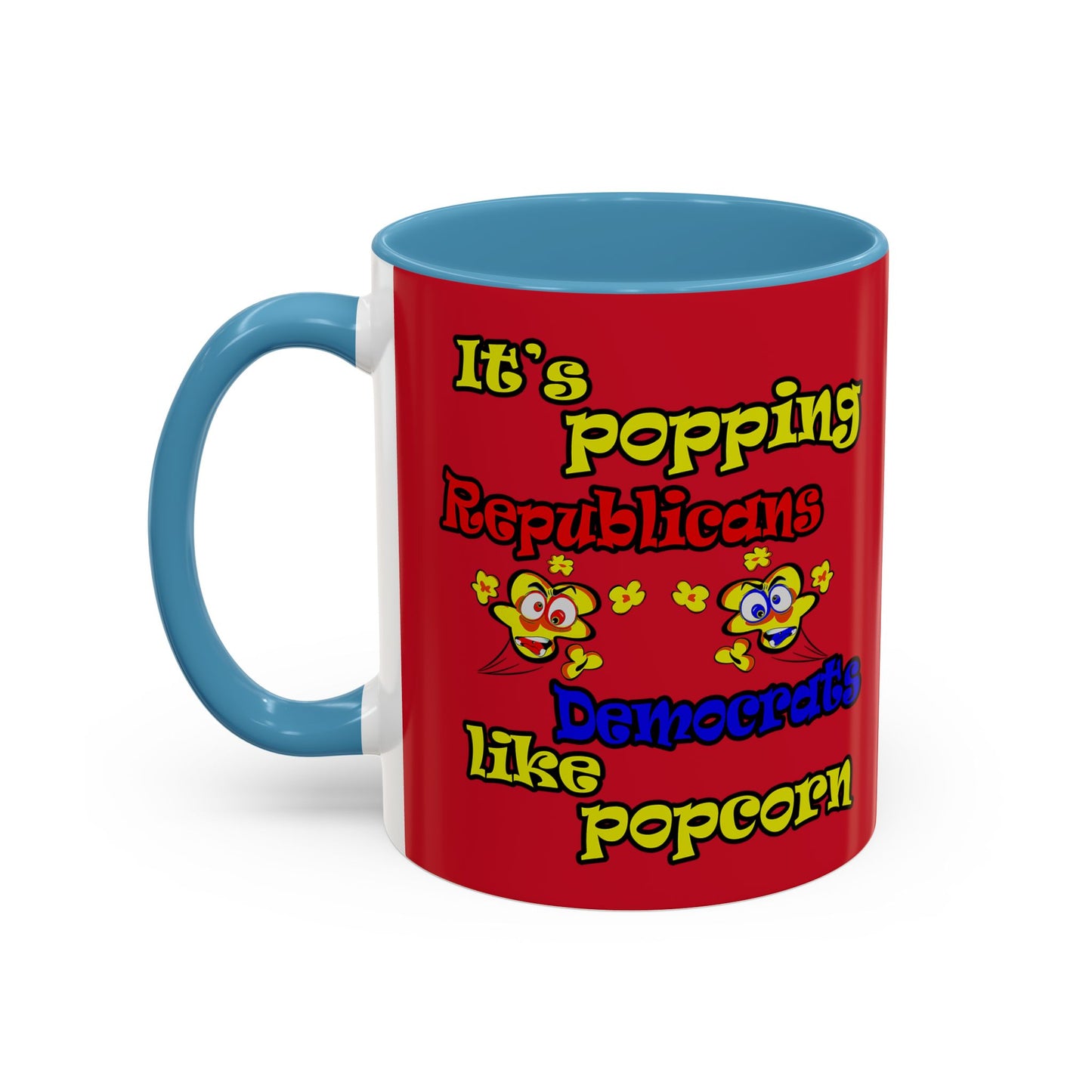 popping like popcorn - Accent Mug (dark red)
