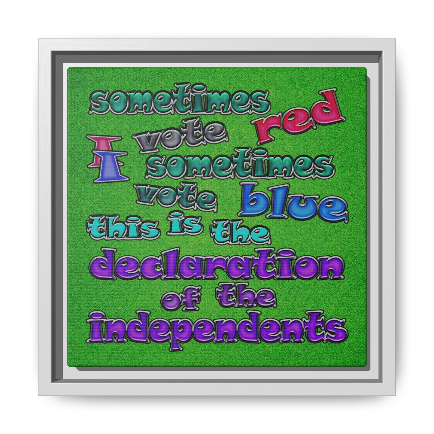 declaration of the independents - framed canvas art (green turf)