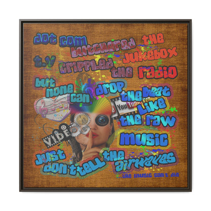 drop the beat - framed canvas art (brown papyrus)