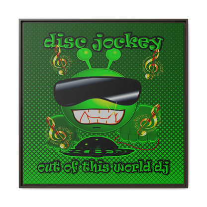 disc jockey - framed canvas art (logo green)